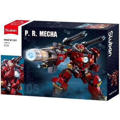 Briques de construction - SLUBAN - PR Mecha The Anti-Hulk Mech - 588 pièces - Armure futuriste membres mobiles - Rouge Rouge - Publicité Briques de construction - SLUBAN - PR Mecha The Anti-Hulk Mech - 588 pièces - Armure futuriste membres mobiles - Rouge Rouge - Publicité