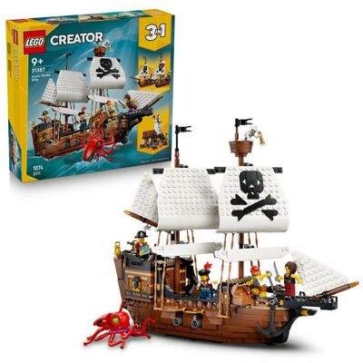 LEGO Creator 3-en-1 31387 Bateau Pirate Mythique - Jeu de Construction 9 ans - Maquette - Publicité LEGO Creator 3-en-1 31387 Bateau Pirate Mythique - Jeu de Construction 9 ans - Maquette - Publicité