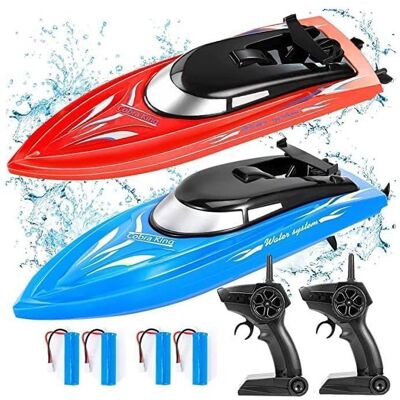 Bateaux télécommandés pour enfants - LUNSY - Ensemble de 2 bateaux - Vitesse jusquà 16 km/h - 4 batteries rechargeables Bleu - Publicité Bateaux télécommandés pour enfants - LUNSY - Ensemble de 2 bateaux - Vitesse jusquà 16 km/h - 4 batteries rechargeables Bleu - Publicité