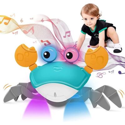 KATOOM Jouet de Crabe électrique capteur avec musique et lumière LED pour les enfants Jouet interactif dapprentissage pour les tout-petits Bleu - Publicité KATOOM Jouet de Crabe électrique capteur avec musique et lumière LED pour les enfants Jouet interactif dapprentissage pour les tout-petits Bleu - Publicité