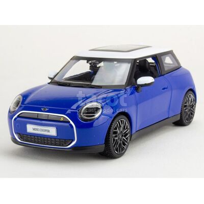 Voiture miniature de collection - MAISTO - Mini New Cooper SE J01 2024 - Échelle 1/24 - Carrosserie métal - Bleu/Blanc Bleu - Publicité Voiture miniature de collection - MAISTO - Mini New Cooper SE J01 2024 - Échelle 1/24 - Carrosserie métal - Bleu/Blanc Bleu - Publicité