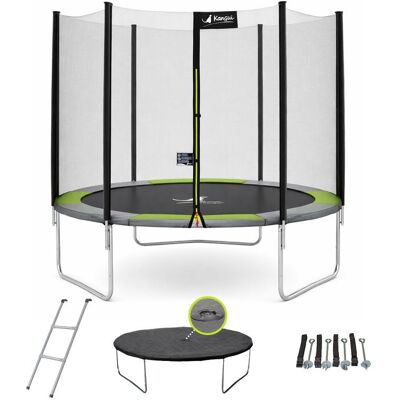 Trampoline KANGUI RALLI Ø 305 cm Enfant Échelle Bâche Kit ancrage Extérieur CE NF EN71-14 Vert - Publicité Trampoline KANGUI RALLI Ø 305 cm Enfant Échelle Bâche Kit ancrage Extérieur CE NF EN71-14 Vert - Publicité