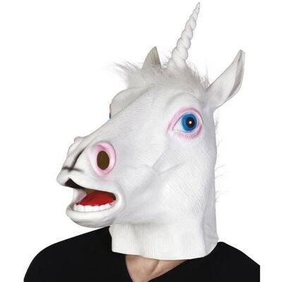 Générique Masque en latex tête de licorne adulte - déguisement - Publicité Générique Masque en latex tête de licorne adulte - déguisement - Publicité