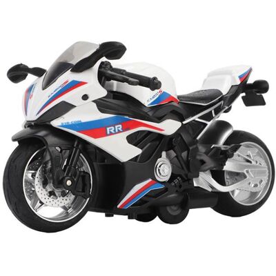 ZULBCEO Moto à tirer pour enfants jouet avec effets sonores et lumineux modèle de moto en alliage haute simulation blanc Blanc - Publicité ZULBCEO Moto à tirer pour enfants jouet avec effets sonores et lumineux modèle de moto en alliage haute simulation blanc Blanc - Publicité