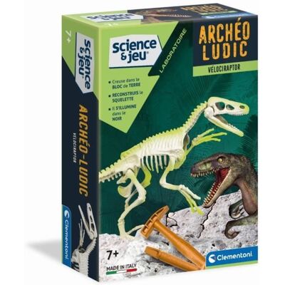 Clementoni - Science & Jeu - Archéo Ludic - Vélociraptor Vert - Publicité Clementoni - Science & Jeu - Archéo Ludic - Vélociraptor Vert - Publicité
