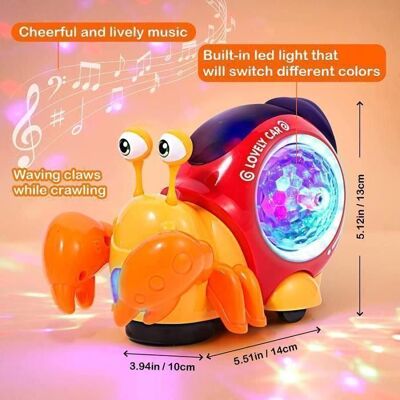 PIMPIMSKY 2 Jouet musical Bébé Jouet de Crabe Rampant Musique/Lumières LEDJouets musicaux à ramperjouet électrique pour bernard-lhermite Orange - Publicité PIMPIMSKY 2 Jouet musical Bébé Jouet de Crabe Rampant Musique/Lumières LEDJouets musicaux à ramperjouet électrique pour bernard-lhermite Orange - Publicité