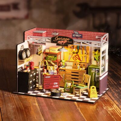Puzzle 3D en bois à construire - ROBOTIME Garage atelier bricolage maison Miniature Kit - Publicité Puzzle 3D en bois à construire - ROBOTIME Garage atelier bricolage maison Miniature Kit - Publicité
