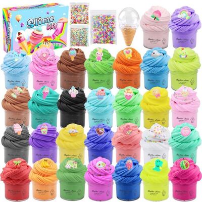 Jeu de pâte à modeler - CUNEARY - Lot 30 mini slimes - 30 couleurs - Super doux non collant - Parfumé réutilisable - Publicité Jeu de pâte à modeler - CUNEARY - Lot 30 mini slimes - 30 couleurs - Super doux non collant - Parfumé réutilisable - Publicité