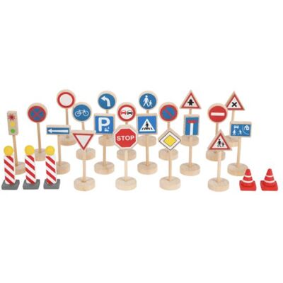 SMALL FOOT Ensemble de panneaux de signalisation en bois Blanc - Publicité SMALL FOOT Ensemble de panneaux de signalisation en bois Blanc - Publicité