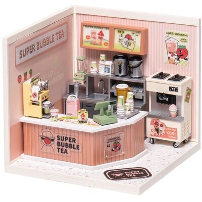 Puzzle 3D en bois à construire - ROBOTIME Super créateur Double Joy Bubble thé plastique DIY maison Miniature Kit - Publicité Puzzle 3D en bois à construire - ROBOTIME Super créateur Double Joy Bubble thé plastique DIY maison Miniature Kit - Publicité