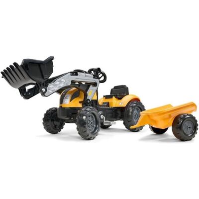 Tracteur à pédales Mighty Builder - FALK - Avec remorque - Jaune - 100% Fabriqué en France - 50% de plastique recyclé - Dès 2 ans Jaune - Publicité Tracteur à pédales Mighty Builder - FALK - Avec remorque - Jaune - 100% Fabriqué en France - 50% de plastique recyclé - Dès 2 ans Jaune - Publicité