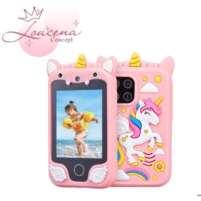 LOUCENA CONCEPT® Téléphone intelligent enfant licorne rose – Écran couleur tactile – Musique jeux appareil photo et carte 8 Go – 3 à 9 ans Rose - Publicité LOUCENA CONCEPT® Téléphone intelligent enfant licorne rose – Écran couleur tactile – Musique jeux appareil photo et carte 8 Go – 3 à 9 ans Rose - Publicité