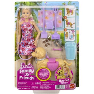 Poupée - MATTEL - JJB46 - Chiot qui marche - Fait ses besoins - Accessoires inclus Rose - Publicité Poupée - MATTEL - JJB46 - Chiot qui marche - Fait ses besoins - Accessoires inclus Rose - Publicité