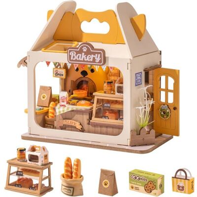 Puzzle 3D en bois à construire - ROBOTIME Food Box Shop DIY maison Miniature - Publicité Puzzle 3D en bois à construire - ROBOTIME Food Box Shop DIY maison Miniature - Publicité