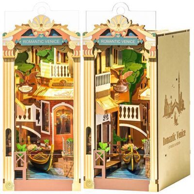 Puzzle 3D - ROBOTIME Book Nook Kit avec lumière LED(Romantic Venice) serre-livres à monter soi-même pour décorer une bibliothèque - Publicité Puzzle 3D - ROBOTIME Book Nook Kit avec lumière LED(Romantic Venice) serre-livres à monter soi-même pour décorer une bibliothèque - Publicité
