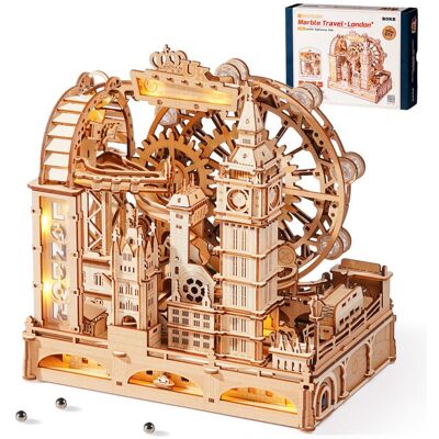 Puzzle 3D en bois - ROBOTIME - EGB01 - Circuit de billes Londres - 431 pièces - Moteur robuste - Publicité Puzzle 3D en bois - ROBOTIME - EGB01 - Circuit de billes Londres - 431 pièces - Moteur robuste - Publicité