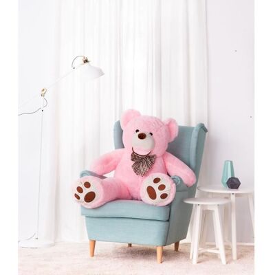 MIŚ GUSTAW DEAR BEAR Ours en Peluche géante XXL 130 cm Rose Rose - Publicité MIŚ GUSTAW DEAR BEAR Ours en Peluche géante XXL 130 cm Rose Rose - Publicité