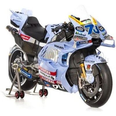 Véhicule miniature de collection - MAISTO - Ducati Desmosedici GP25 - Échelle 1/18 - Light Blue - MotoGP 2025 - Publicité Véhicule miniature de collection - MAISTO - Ducati Desmosedici GP25 - Échelle 1/18 - Light Blue - MotoGP 2025 - Publicité