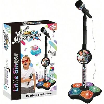 KCVV Microphone pour enfants avec pied jouet microphone tout-en-un machine de karaoké portable (noir) Noir - Publicité KCVV Microphone pour enfants avec pied jouet microphone tout-en-un machine de karaoké portable (noir) Noir - Publicité