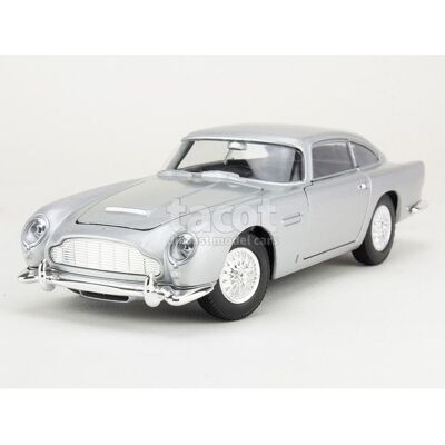 Voiture miniature de collection - WELLY - Aston Martin DB5 1964 - Échelle 1/24 - Monté métal - Gris argenté Gris - Publicité Voiture miniature de collection - WELLY - Aston Martin DB5 1964 - Échelle 1/24 - Monté métal - Gris argenté Gris - Publicité