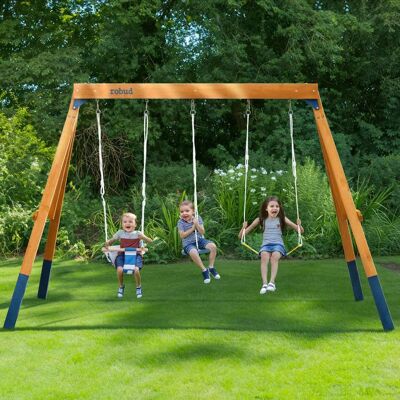 Balançoire ensemble - ROBOTIME ROBUD Balançoire en bois avec balançoires pour enfants - Publicité Balançoire ensemble - ROBOTIME ROBUD Balançoire en bois avec balançoires pour enfants - Publicité