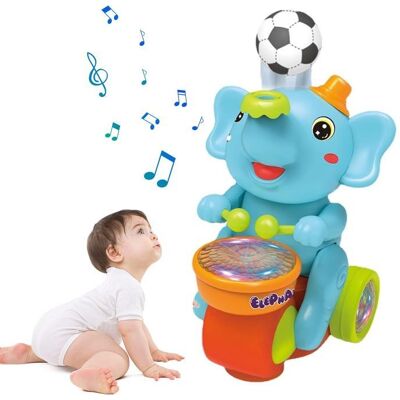 PIMPIMSKY Jouet Musical Enfant Jouet déléphant tambourinateur avec Musique et lumières Jouets Rampants Jouet dactivité Cadeaux Enfant Bleu - Publicité PIMPIMSKY Jouet Musical Enfant Jouet déléphant tambourinateur avec Musique et lumières Jouets Rampants Jouet dactivité Cadeaux Enfant Bleu - Publicité