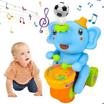 Jouet Musical - PIMPIMSKY - Éléphant - Interactif - Tambour - Lumières 3D Bleu - Publicité Jouet Musical - PIMPIMSKY - Éléphant - Interactif - Tambour - Lumières 3D Bleu - Publicité
