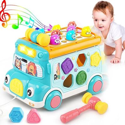CROSHACK Bus musical dactivités pour bébé voiture éducative pour bébé sons et lumières jeu interactif trieur de formes - Publicité CROSHACK Bus musical dactivités pour bébé voiture éducative pour bébé sons et lumières jeu interactif trieur de formes - Publicité