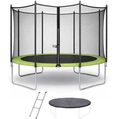 KANGUI Trampoline TWIN Ø 360cm - Vert - avec filet échelle couverture de protection Vert - Publicité KANGUI Trampoline TWIN Ø 360cm - Vert - avec filet échelle couverture de protection Vert - Publicité