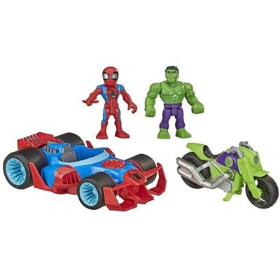 Marvel Véhicules Avec Figurines Hulk Et Spider-Man Rouge - Publicité Marvel Véhicules Avec Figurines Hulk Et Spider-Man Rouge - Publicité