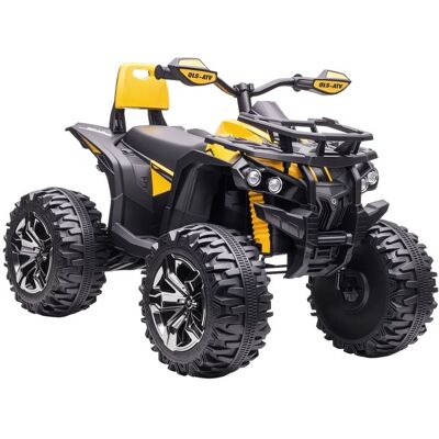 Quad Buggy électrique Enfant - HOMCOM - 12 V 8 Km/h Max. - Effets Lumineux sonores Porte-Bagage Avant - métal PP - Jaune Noir Jaune - Publicité Quad Buggy électrique Enfant - HOMCOM - 12 V 8 Km/h Max. - Effets Lumineux sonores Porte-Bagage Avant - métal PP - Jaune Noir Jaune - Publicité