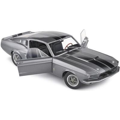 Voiture miniature - SOLIDO - Ford Mustang Shelby GT500 1967 - Gris avec bandes noires - Adulte - Intérieur Gris - Publicité Voiture miniature - SOLIDO - Ford Mustang Shelby GT500 1967 - Gris avec bandes noires - Adulte - Intérieur Gris - Publicité