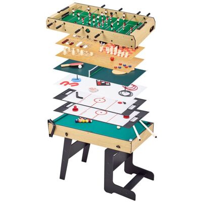KANGUI Table multi jeux pliable 16 en 1 - Baby-foot ping pong Billard bowling palets... Marron - Publicité KANGUI Table multi jeux pliable 16 en 1 - Baby-foot ping pong Billard bowling palets... Marron - Publicité