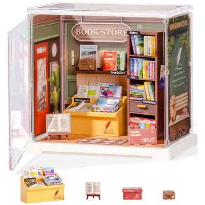 Puzzle 3D - ROBOTIME Kit de maison miniature à monter soi-même Librairie de souvenirs Super Creator - Publicité Puzzle 3D - ROBOTIME Kit de maison miniature à monter soi-même Librairie de souvenirs Super Creator - Publicité