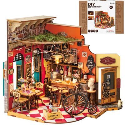 Puzzle 3D en bois à construire - ROBOTIME Kit de maison miniature à monter soi-même Cheers Bar & Dining - Publicité Puzzle 3D en bois à construire - ROBOTIME Kit de maison miniature à monter soi-même Cheers Bar & Dining - Publicité
