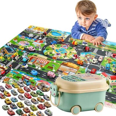 Tapis de Jeux Enfant - PRUMYA - Circuit Voiture - Antidérapant - 40 Mini Voitures - Vert Vert - Publicité Tapis de Jeux Enfant - PRUMYA - Circuit Voiture - Antidérapant - 40 Mini Voitures - Vert Vert - Publicité