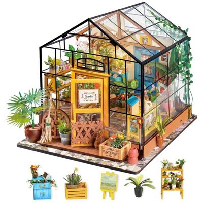 Puzzle 3D en bois à construire - ROBOTIME Kit de maison miniature à monter soi-même Cathys Flower House - Publicité Puzzle 3D en bois à construire - ROBOTIME Kit de maison miniature à monter soi-même Cathys Flower House - Publicité