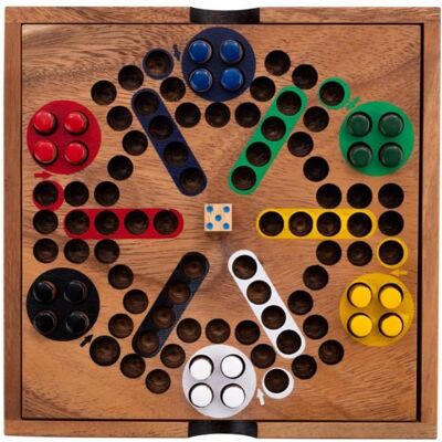 Engelhart - Jeu de Ludo en Bois - Version des Petits Chevaux - 2-6 Joueurs - Publicité Engelhart - Jeu de Ludo en Bois - Version des Petits Chevaux - 2-6 Joueurs - Publicité