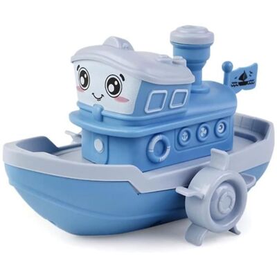 Bateau Jouet Bain - Enfants - Mécanique - Plastique Écologique - 12 mois - Bleu Blanc - Publicité Bateau Jouet Bain - Enfants - Mécanique - Plastique Écologique - 12 mois - Bleu Blanc - Publicité