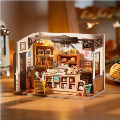 Puzzle 3D en bois à construire - ROBOTIME Kit de maison miniature à monter soi-même Beckas Baking House - Publicité Puzzle 3D en bois à construire - ROBOTIME Kit de maison miniature à monter soi-même Beckas Baking House - Publicité