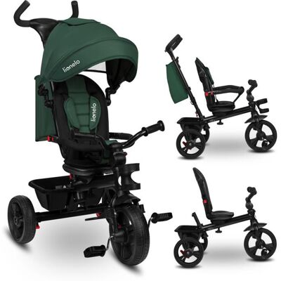 Tricycle bébé évolutif LIONELO Haari - Poussette - Jusquà 25 Kg - Siège réversible - Grand Panier et Sac - Porte-gobelet - Vert Vert - Publicité Tricycle bébé évolutif LIONELO Haari - Poussette - Jusquà 25 Kg - Siège réversible - Grand Panier et Sac - Porte-gobelet - Vert Vert - Publicité