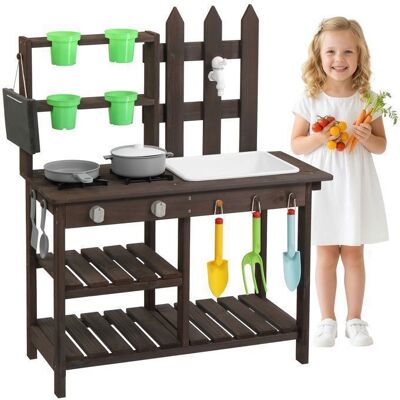 Cuisine Extérieur Enfants en Bois-LALAHO-Panneau Arrière avec ClôturePlaque de cuissonévier3 ans et plus735×31 × 935cm Marron - Publicité Cuisine Extérieur Enfants en Bois-LALAHO-Panneau Arrière avec ClôturePlaque de cuissonévier3 ans et plus735×31 × 935cm Marron - Publicité