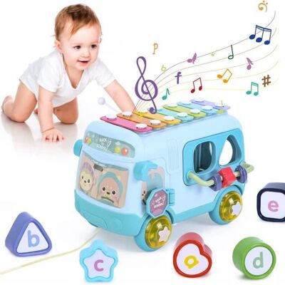 KAKOO Jouet Musical Bébé Bus Musical avec Xylophone Jouet éducatifs Jouets dActivité Bébé Cadeau pour Garçons Filles - Vert Vert - Publicité KAKOO Jouet Musical Bébé Bus Musical avec Xylophone Jouet éducatifs Jouets dActivité Bébé Cadeau pour Garçons Filles - Vert Vert - Publicité