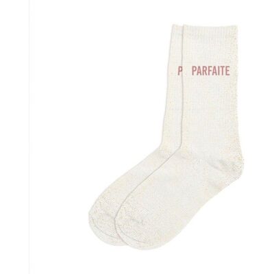Chaussettes - 73 - Paillettes - Blanc - Message Parfaite - Taille Unique 36-42 Blanc - Publicité Chaussettes - 73 - Paillettes - Blanc - Message Parfaite - Taille Unique 36-42 Blanc - Publicité