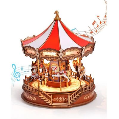 Puzzle 3D en bois à construire - ROBOTIME Carrousel classique DIY - Publicité Puzzle 3D en bois à construire - ROBOTIME Carrousel classique DIY - Publicité