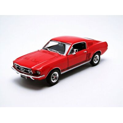 Véhicule miniature - WELLY - Ford Mustang GT 1967 - Échelle 1/24 - Rouge - Véhicule de collection - Publicité Véhicule miniature - WELLY - Ford Mustang GT 1967 - Échelle 1/24 - Rouge - Véhicule de collection - Publicité