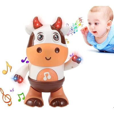 KAKOO Jouet musical bébé de 6 à 18 mois Jouet de vache dansante avec musique et lumières LED Cadeau danniversaire Noël Marron - Publicité KAKOO Jouet musical bébé de 6 à 18 mois Jouet de vache dansante avec musique et lumières LED Cadeau danniversaire Noël Marron - Publicité