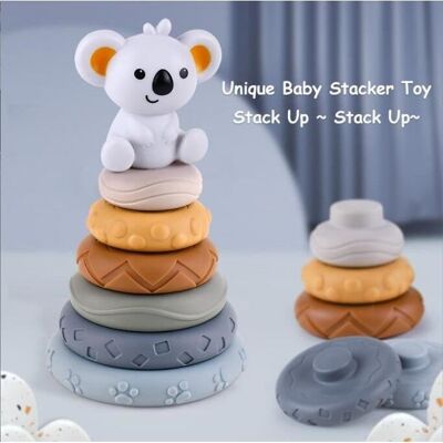 Tour a Empiler Bebe - Jouets Empilables avec Anneaux - Jouets Educatifs Précoces pour Bébé Garçon Fille - Gris Gris - Publicité Tour a Empiler Bebe - Jouets Empilables avec Anneaux - Jouets Educatifs Précoces pour Bébé Garçon Fille - Gris Gris - Publicité