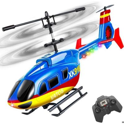 VATOS Hélicoptère Télécommandé avec Lumières LED Gyroscope et Altitude Stable – Jouet RC pour Enfants dès 10 ans et Adultes Bleu - Publicité VATOS Hélicoptère Télécommandé avec Lumières LED Gyroscope et Altitude Stable – Jouet RC pour Enfants dès 10 ans et Adultes Bleu - Publicité