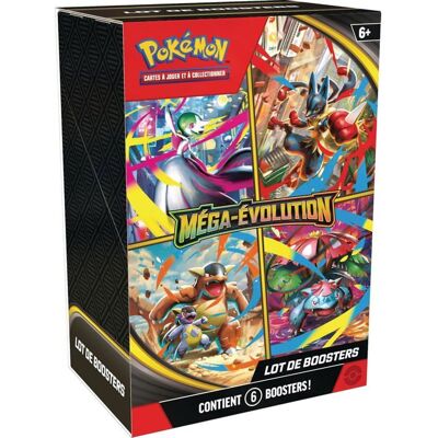 Pokemon Pokémon : Pack de 6 Boosters Méga-Évolution JCC Pokémon - Publicité Pokemon Pokémon : Pack de 6 Boosters Méga-Évolution JCC Pokémon - Publicité